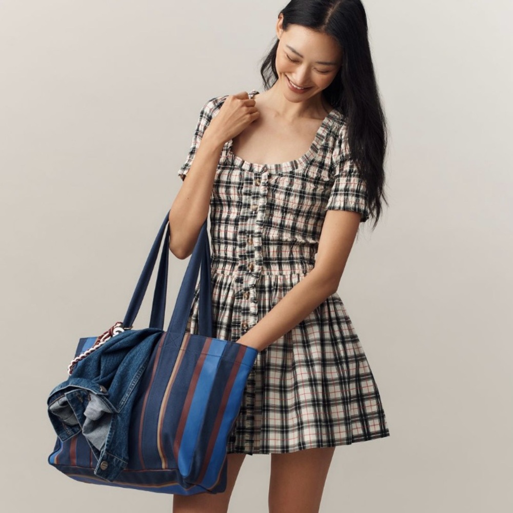Plaid Short Sleeve Dress